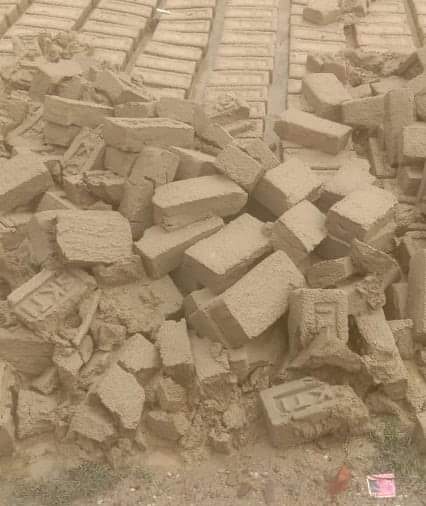 बेमौसमी वर्षाले कराेडाैंको इँटा नष्ट