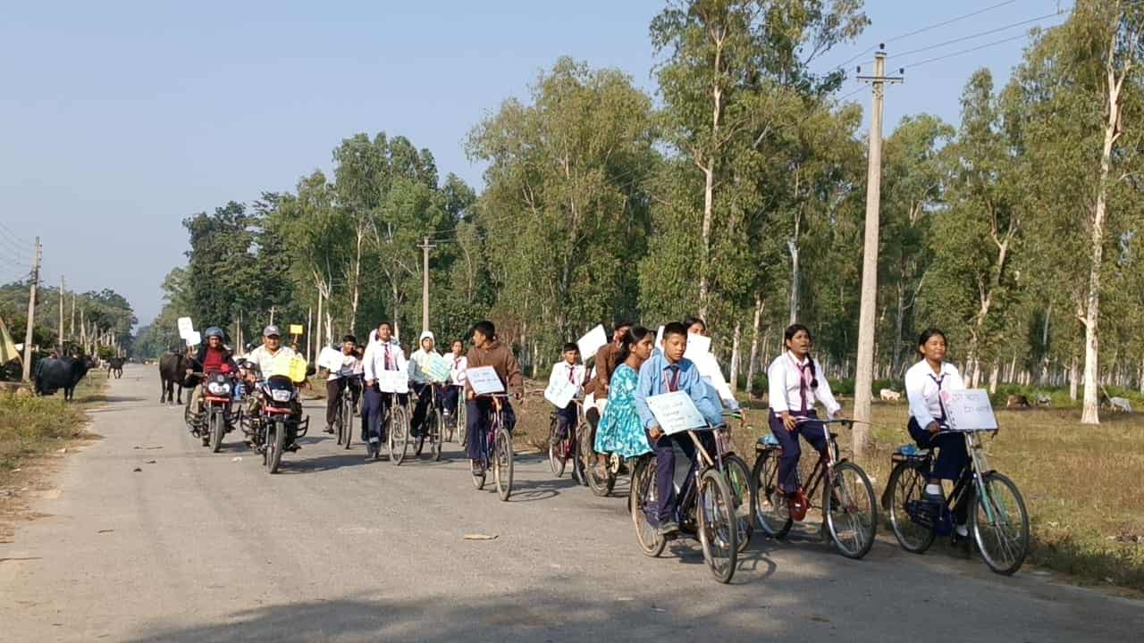 बालविवाह अन्त्यका लागि साइकल र्याली