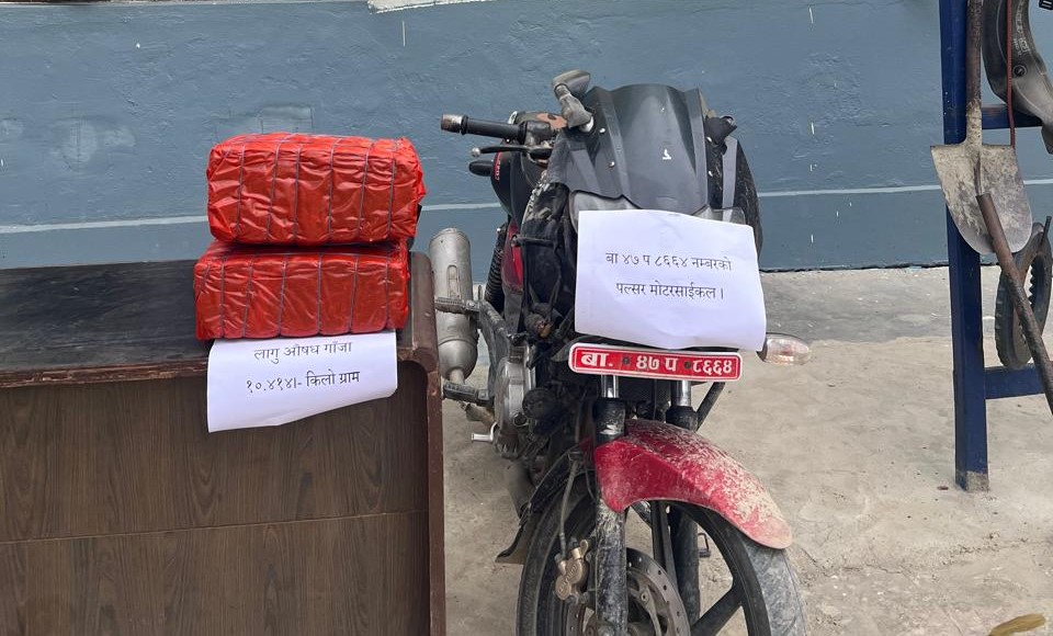 पत्थरकोटबाट १० किलो गाँजासहित एक युवक पक्राउ